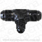 Aeroflow AF831-08-10BLK Male Flare Tee -10AN with -8Anon The Side Black