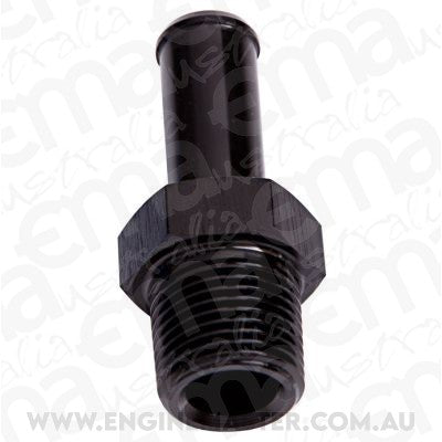 Aeroflow Performance Products AF841-02-06BLK Male NPT to Barb Straight Adapter 1/8" to 3/8" Black Finish