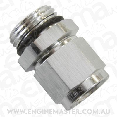 Aeroflow AF907-08-06S -6ORB to Female -8 Swivel Nut Silver