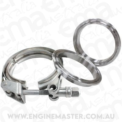 Aeroflow Performance Products AF92-5000SS 5" V Band Clamp Kit 2 x Weld Rings & 1 x Stainless Clamp