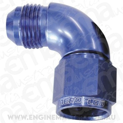 Aeroflow AF543-12 90 Deg Female - Male -12AN Blue Full Flow