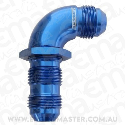Aeroflow AF533-20 90 Deg Bulkhead -20AN Ful Flowblue No Restriction Nut Seper