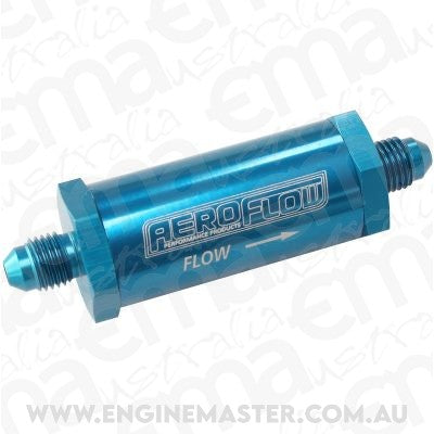 Aeroflow AF607-04 -4AN Inline Fuel & Oil Filter Blue 30 Micron Washable