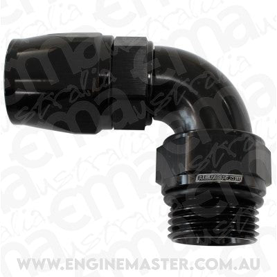 PTFE Male Hose End Adapter -6ORB to -6AN (Black Finish)