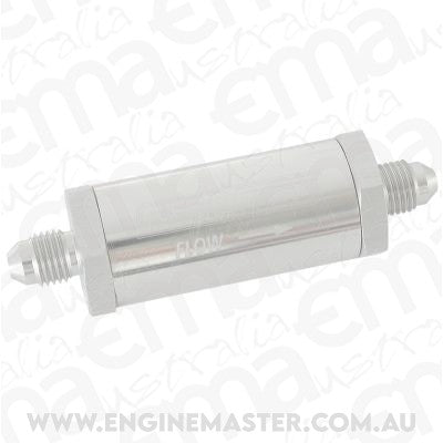 Aeroflow AF607-04S -4AN Inline Fuel & Oil Filter Silver 30 Micron Washable
