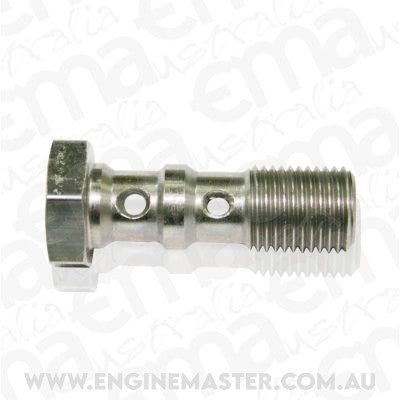 Aeroflow AF306-03L Double Banjo Bolt M10 x 1.00mm Stainless 38mm Long