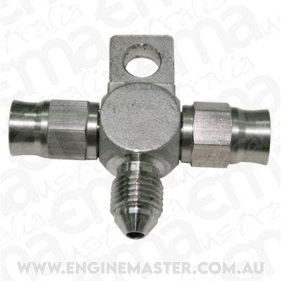 Aeroflow AF328-03-03 Stainless -3AN Tee with Mount Teflon Ends with -3AN On Side