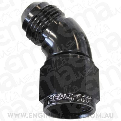Aeroflow AF542-03BLK 45 Deg Female - Male -3AN Black Full Flow
