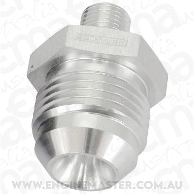 Aeroflow AF743-10S Metric to Male Flare Adapter M10 x 1mm to -8AN Silver Finish