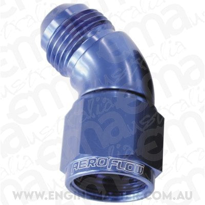 Aeroflow AF542-08 45 Deg Female - Male -8AN Blue Full Flow