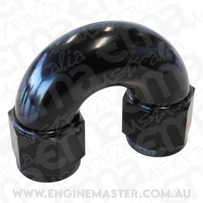 Aeroflow AF536-12BLK -12AN 180 Deg Swivel Coupler Black Billet Full Flow 1 Piece