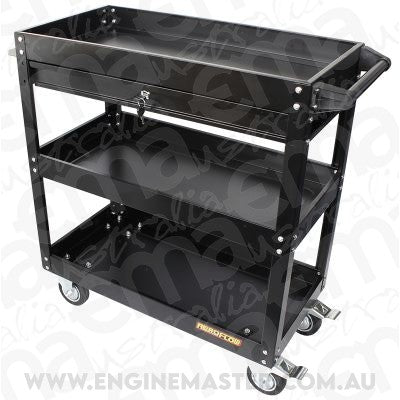 Aeroflow AF98-2032 Workshop Trolley 3 Tier with Lockable Drawer