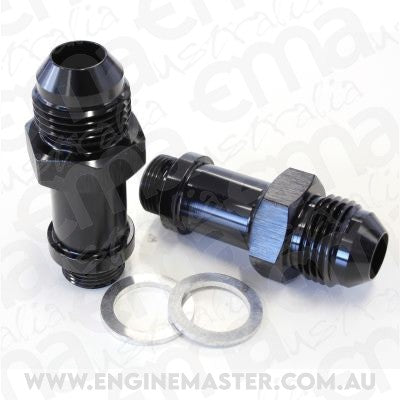 Aeroflow AF701-08BLK Barry Grant Demon Inlet Fitting -8AN Black 9/16" 45mm Long to -8An
