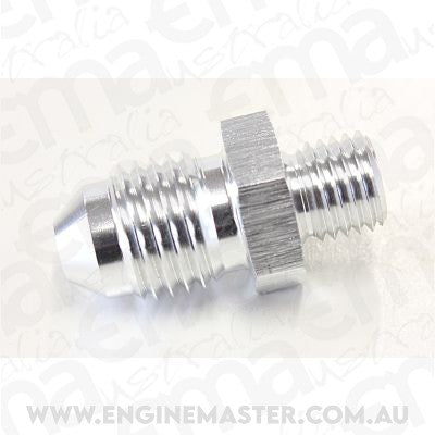 Aeroflow AF728-04S Metric M8 x 1.0mm to -4AN Silver Male M8x1.0mm to -4An