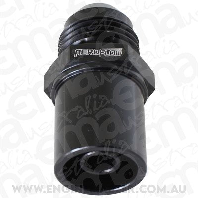 Aeroflow AF708-08FBLK Push In Cover Breather Adapterto -8AN Black Ba to Fg Front