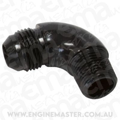 Aeroflow AF522-12-08BLK 90 Deg 1/2" to -12AN Full Flowblack No Restriction In Bend