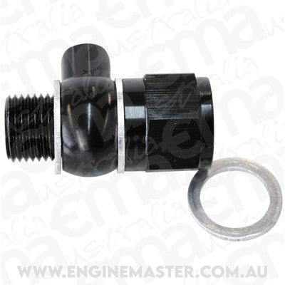 Aeroflow AF166-05-02BLK LS Chevy Oil Pressure Adapter Allows 1/8" NPT AUx Port