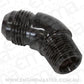 Aeroflow AF523-08-08BLK 45 Deg 1/2" to -8AN Full Flow Black No Restriction In Bend