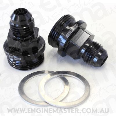 Aeroflow AF700-06BLK Holley Inlet Fitting -6AN Black 7/8" x 20 to -6AN Short