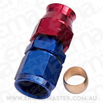 Aeroflow AF109-06 3/8" Hard Line to -6AN Femaleadapter Blue W/ Olive