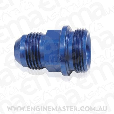 Aeroflow AF700-06 Holley Inlet Fitting -6AN Blue 7/8" x 20 to -6AN Short