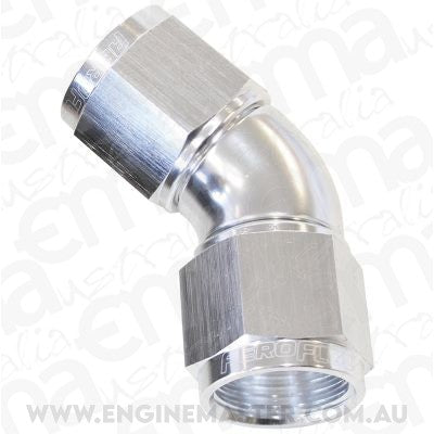 Aeroflow AF563-20S -20AN 45 Deg Swivel Coupler Silver Billet Full Flow 1Piece