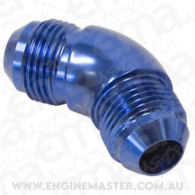 Aeroflow AF527-06 -6AN 45 Deg Male Flare Union Blue Full Flow No Restriction