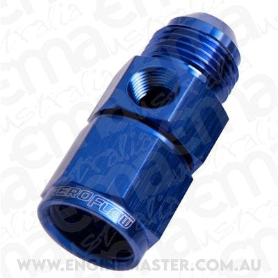 Aeroflow AF140-04 Straight Female - Male -4AN Blue with 1/8" NPT Port