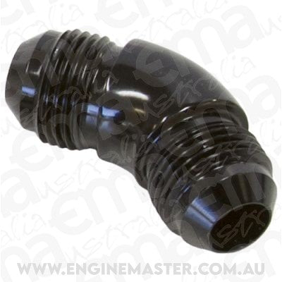 Aeroflow Performance Products AF527-06BLK 6AN 45 Deg Male Flare Union Black Full Flow No Restriction
