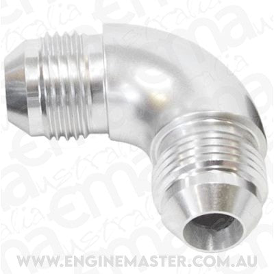 Aeroflow AF521-03S -3AN 90 Deg Male Flare Union Silver Full Flow No Restrictio