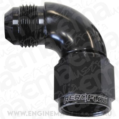 Aeroflow Performance Products AF543-08BLK 90 Deg Female - Male -8AN Black Full Flow