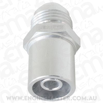 Aeroflow AF708-08FS Push In Cover Breather Adapterto -8AN Silver Ba to Fg Front