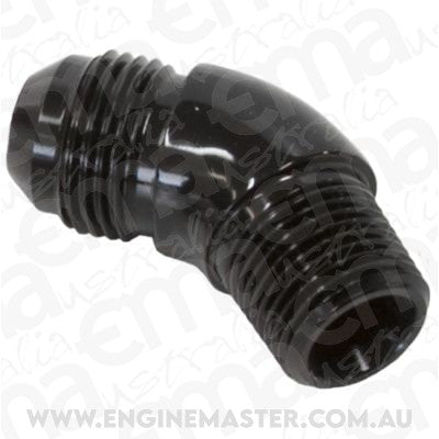 Aeroflow AF523-10-06BLK 45 Deg 3/8" to -10AN Full Flowblack No Restriction In Bend
