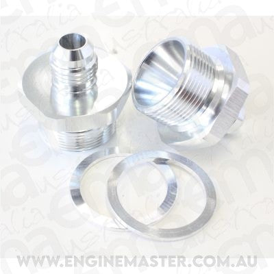 AEROFLOW QUADRAJET CARBURETOR ADAPTER MALE -6AN TO 1" X 20 SILVER AF708-06S