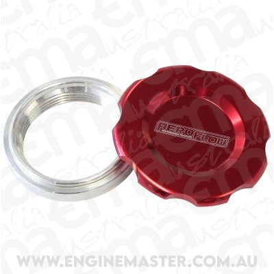 Aeroflow AF465-48R 3" Weld Bung & Red Cap Low Profile Female Weld-On