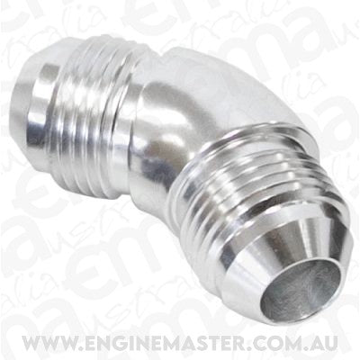 Aeroflow AF527-06S -6AN 45 Deg Male Flare Union Silver Full Flow No Restrictio