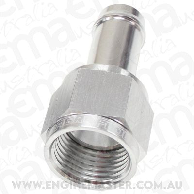 Aeroflow AF411-06-05S Female -6AN to 5/16" Barb Silver with Tube Nut