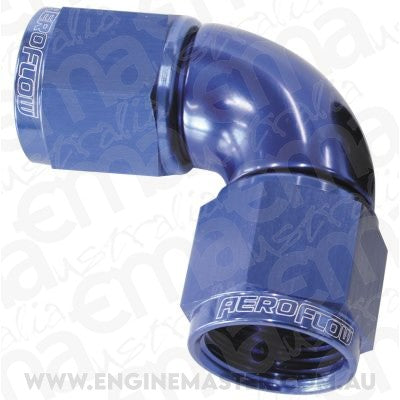 Aeroflow AF583-12 -12AN 90 Deg Swivel Coupler Blue Billet Full Flow 1 Piece