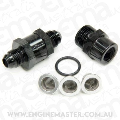 Aeroflow AF608-03BLK -3AN Inline Fuel & Oil Filter Black 3 x Filter 30 80 150 Mic
