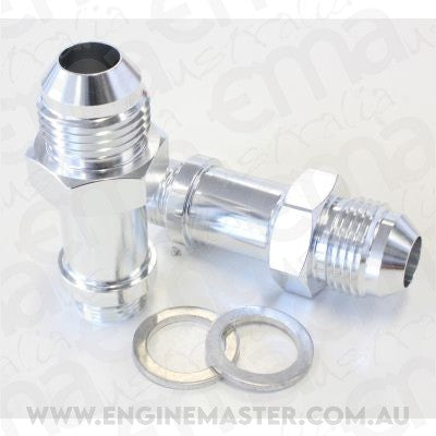 Aeroflow AF701-08S Barry Grant Demon Inlet Fitting -8AN Silver 9/16" 45mm Long to -8An
