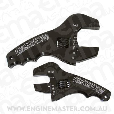 Aeroflow AF98-2039BLK Adjustable Wrench Grip Spanner1 x Small & 1 x Large Shorty