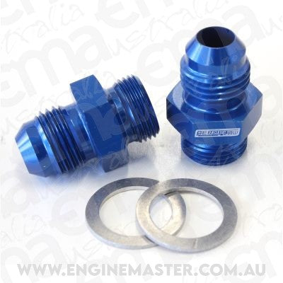 Aeroflow AF701-06 Barry Grant Demon Inlet Fitting -6AN Blue 9/16" x 24 to -6AN Short