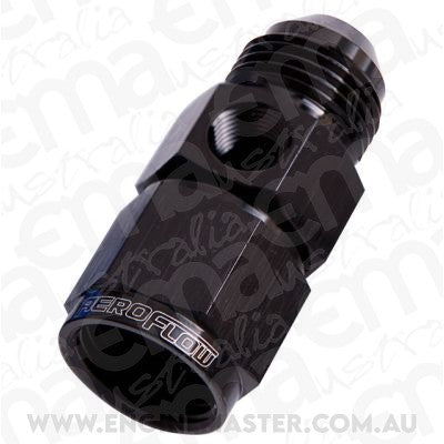 Aeroflow AF140-06BLK Straight Female - Male -6AN Black with 1/8" NPT Port