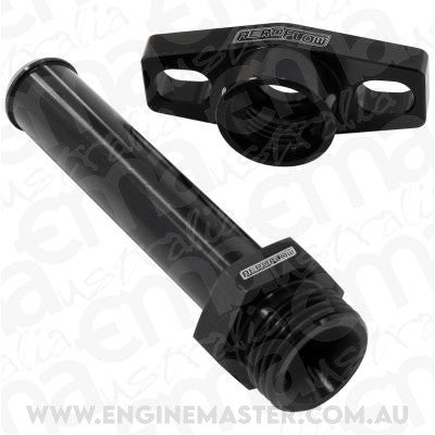 Turbo Drain Adapter (With 100mm x 19mm Barb, 38-44mm Hole Centres. Black Finish.)