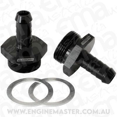 Aeroflow AF700-01BLK Holley Inlet Fitting 3/8" Barb Black 7/8" x 20 to 3/8" Barb