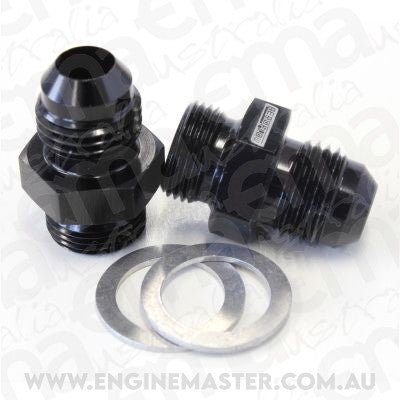 Aeroflow AF701-06BLK Barry Grant Demon Inlet Fitting -6AN Black 9/16" x 24 to -6AN Short