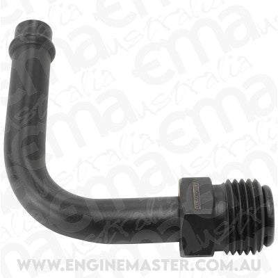Aeroflow AF714-27BLK Holley Carb Inlet Fittings 5/8Inverted to 3/8" Barb 90 Deg