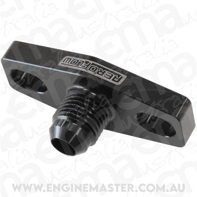 Turbo Oil Feed Adapter (-6AN, 38-44mm Hole Centres. Black Finish)