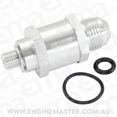 Aeroflow AF616-08S EFI Fuel Pump Check Valve -8AN (M10 x 1.00mm) Silver Finish