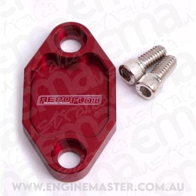Aeroflow AF64-2029R Billet Fuel Pump Block Off Plate Red suits Holden 308